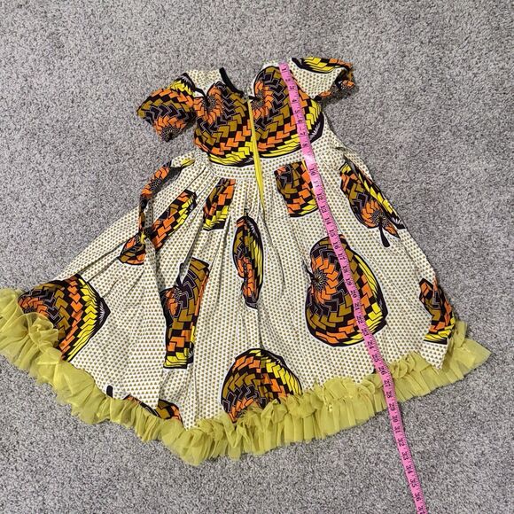 African 3/4T Floral Ankara Gown For Girls - Picture 3 of 8